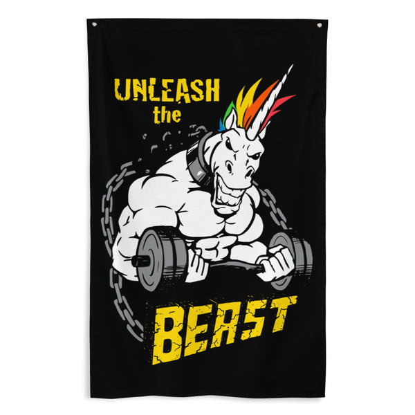Unleash The Beast Flag Unicorn Muscle