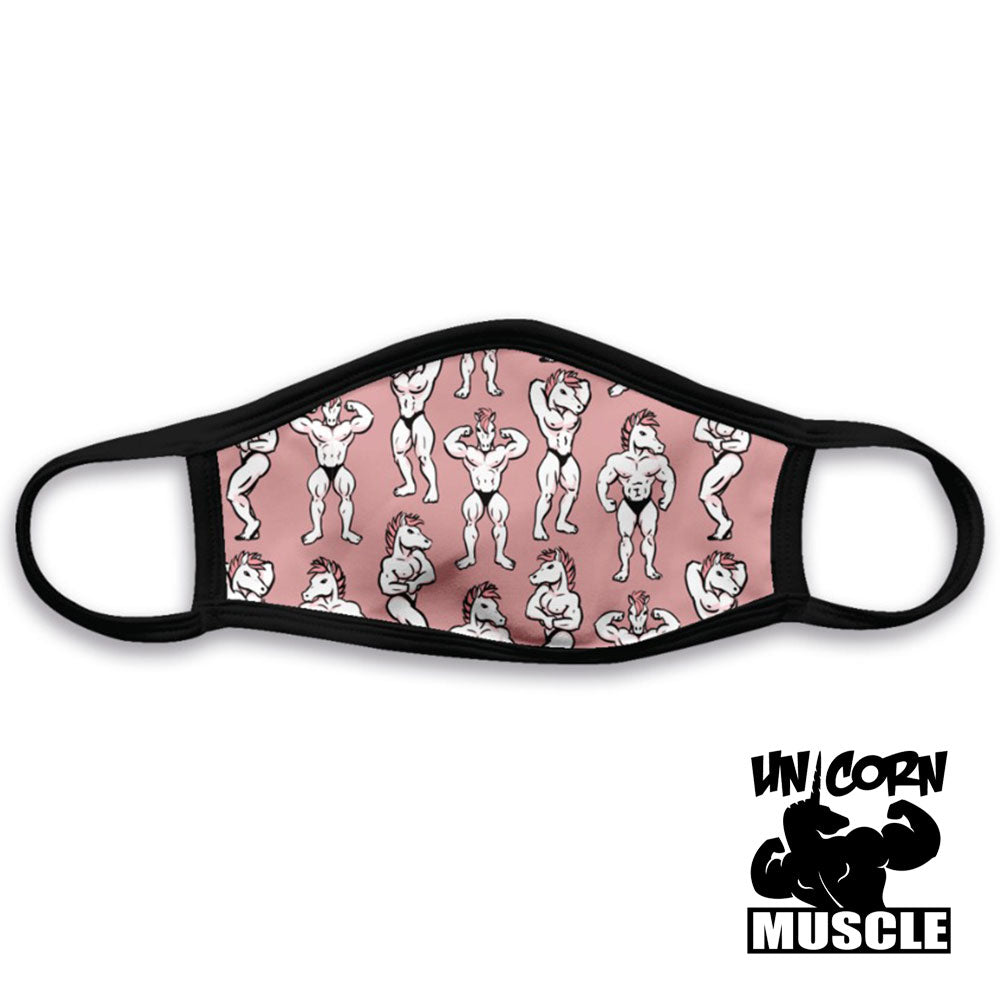 Unicorn Poses Triple Ply Cloth Mask by Unicorn Muscle - Unicorn Muscle
