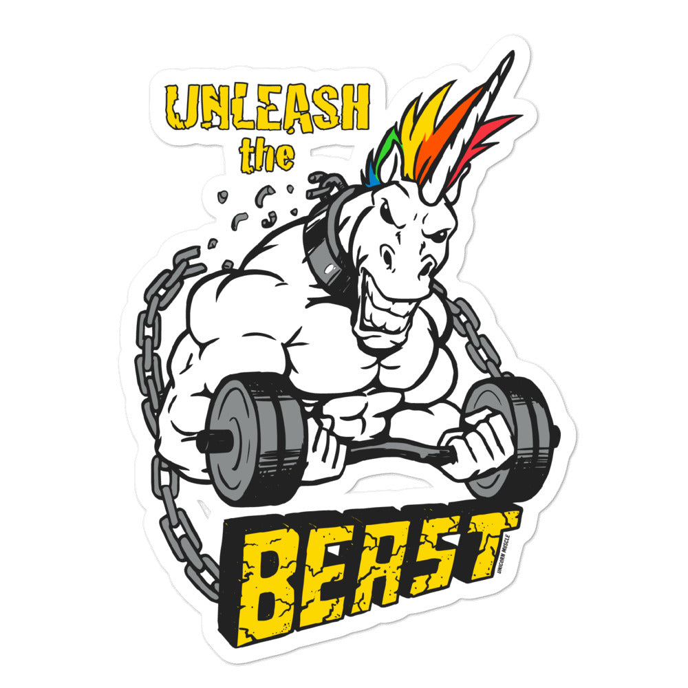 Unleash the Beast Sticker by Unicorn Muscle - Unicorn Muscle